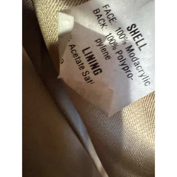 Vintage Monterey Fashions Faux Fur & Knit Womens Jacket Size 14 Tan Beige Made I - Picture 4 of 9